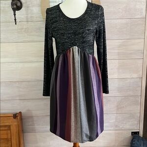 Egy Multicolor Striped Long Sleeve Dress S